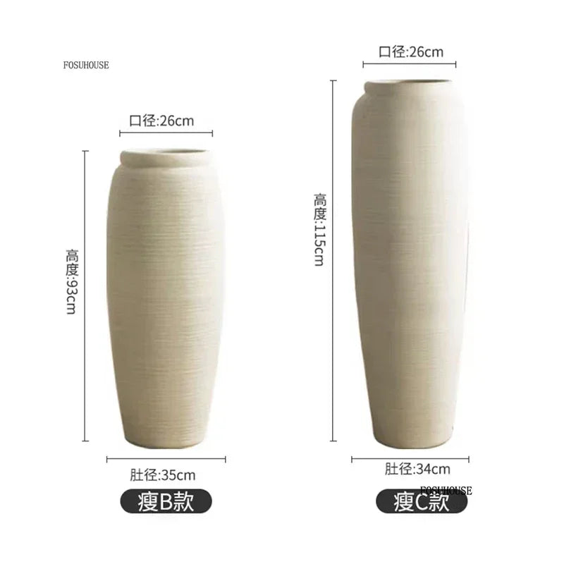 Large Floor Standing Nordic Ceramic Flower Vessel