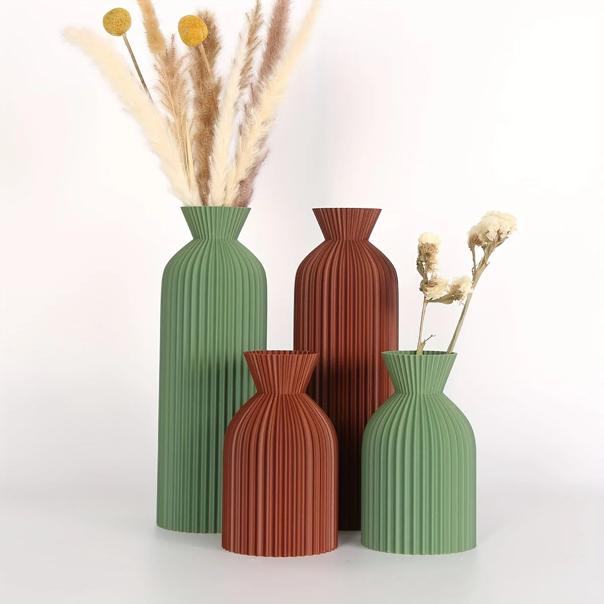 Bohemian Plastic Flower Vessels Set of Two