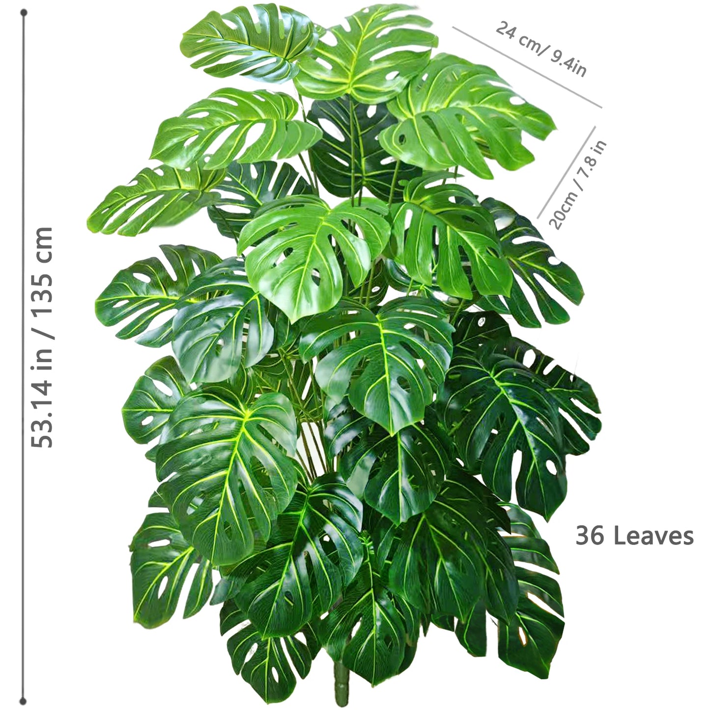 Silk Artificial Monstera Pothos Leaf Indoor Plant