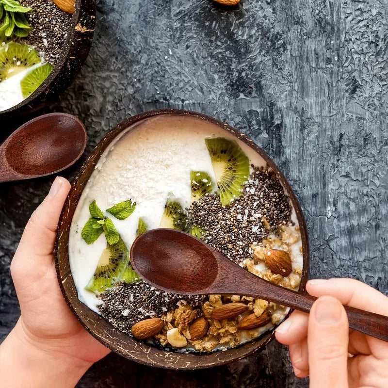 Eco Friendly Natural Coconut Bowl Set with Spoon