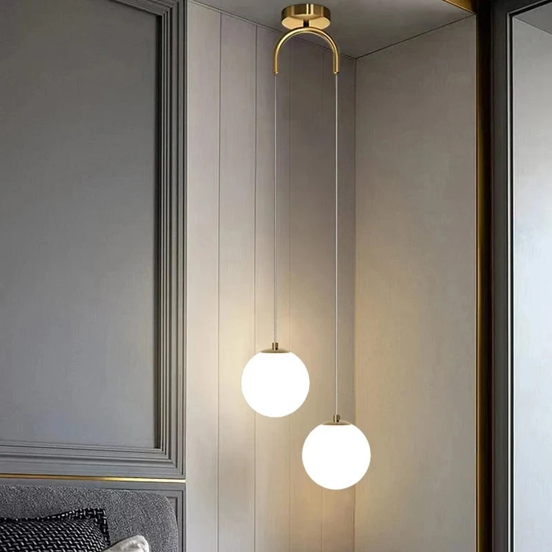 Modern Glass Pendant Light — Nordic LED Cord Pendant Lamp for Living Room