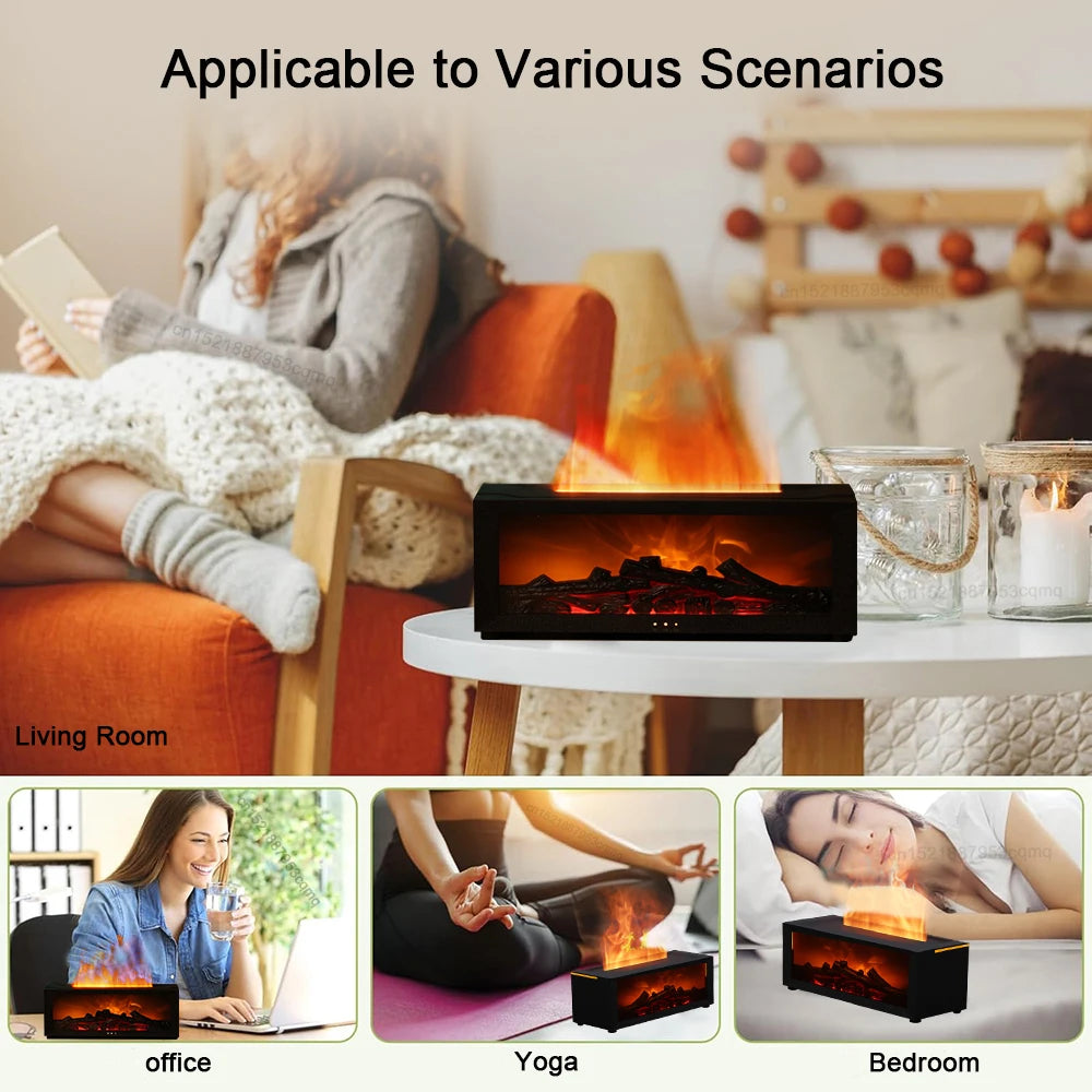 Flame Aroma Diffuser — Relaxing Flame Effect With LED Light & Auto Shut Off