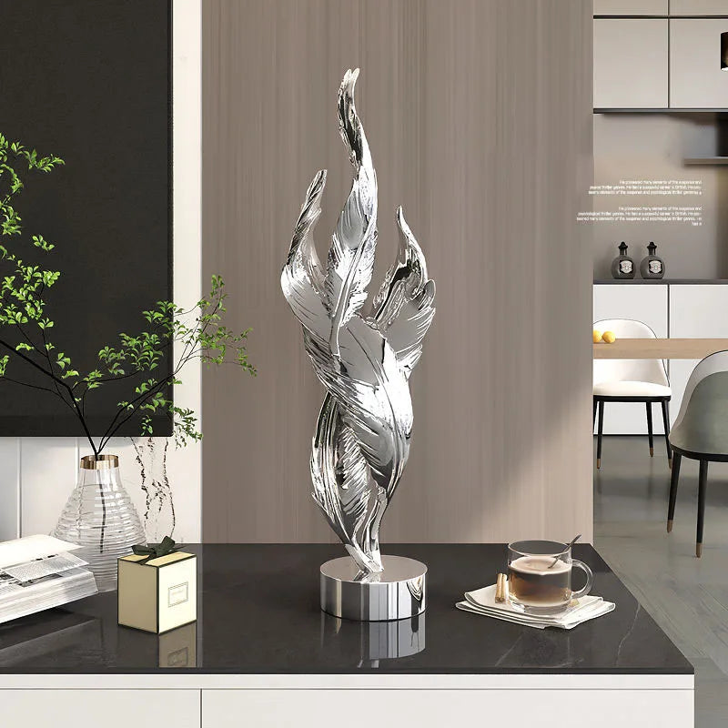 Modern Creative Feather Resin Desktop Sculpture