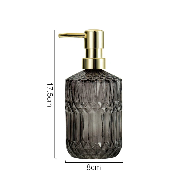 400ml Clear Glass Press Pump Soap Dispenser