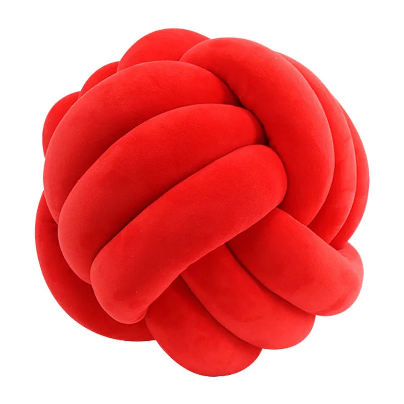 Handmade Velvet Knot Ball Round Decorative Throw Pillow