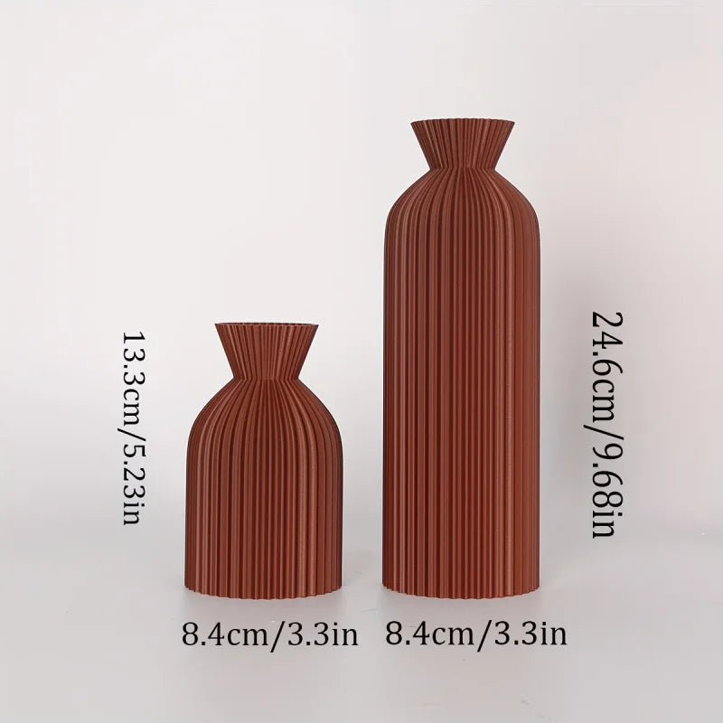 Bohemian Plastic Flower Vessels Set of Two