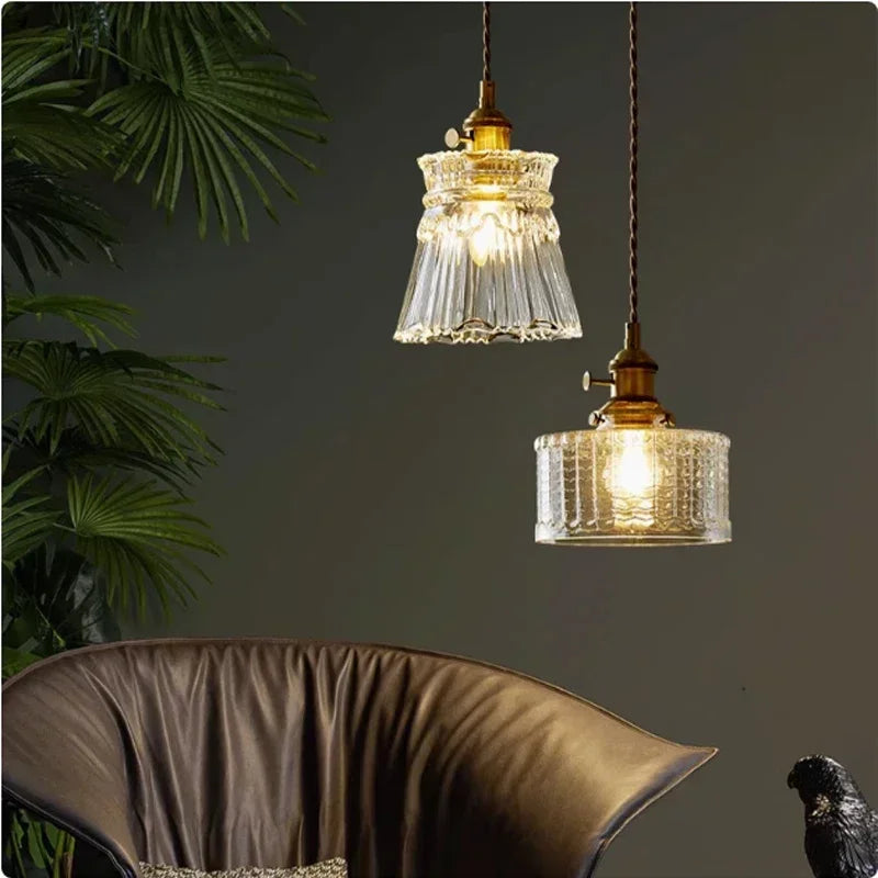 Modern White Glass Bedroom Pendant Lamp