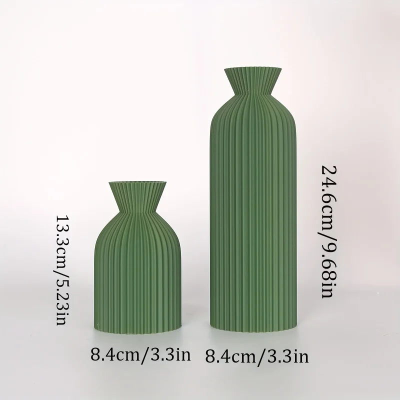 Bohemian Plastic Flower Vessels Set of Two