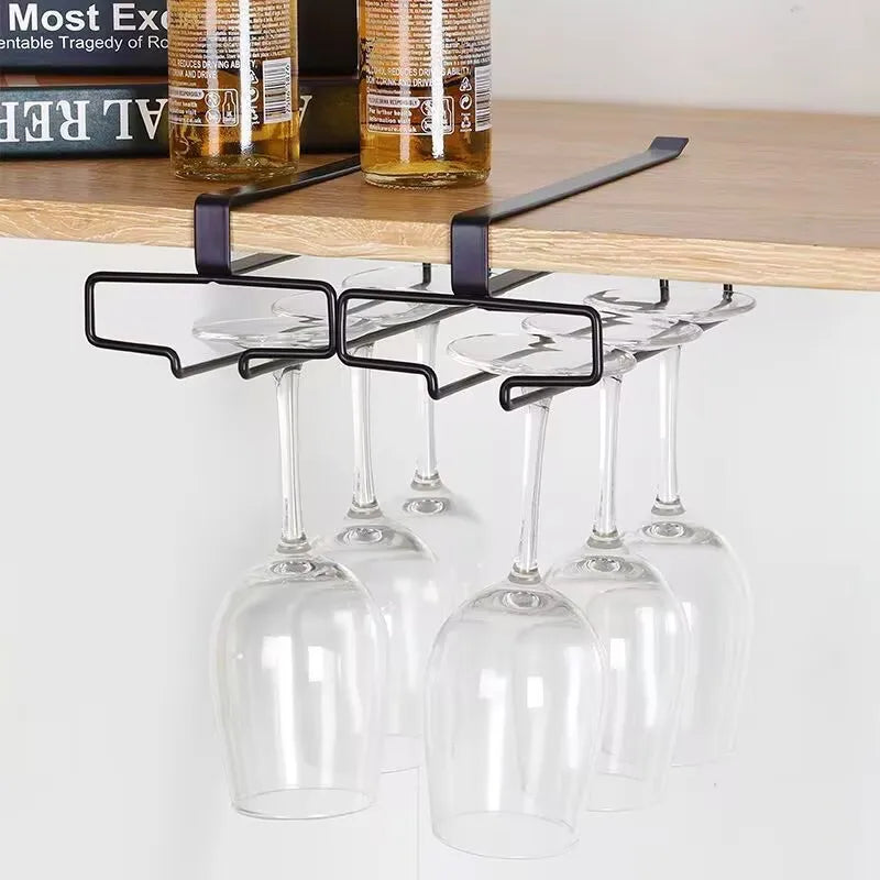 Hanging No-Drill Wine Glass Inverted Storage Rack