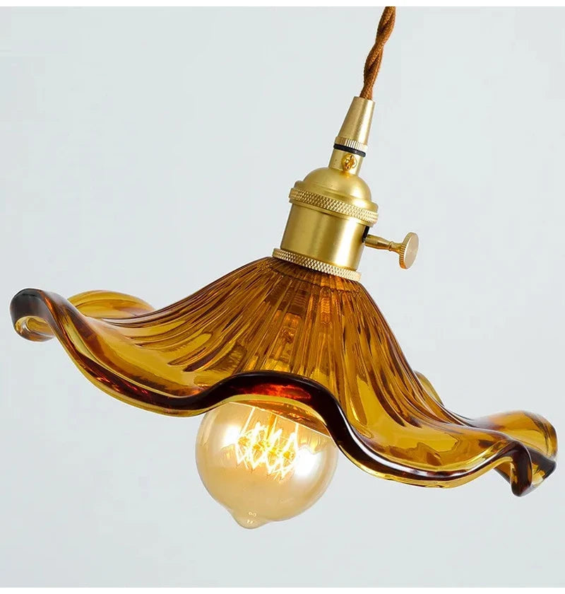 Copper Colorful Glass Ceiling Pendant Lamp