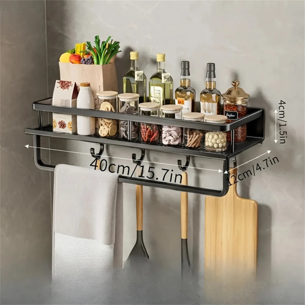 Wall Mounted Multi-Function Kitchen Seasoning Storage Rack