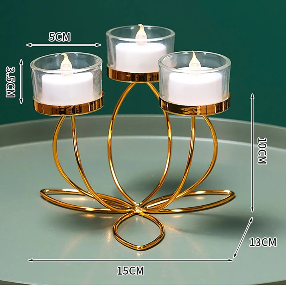 Gold Iron Romantic Candlelight Dinner Candle Holder