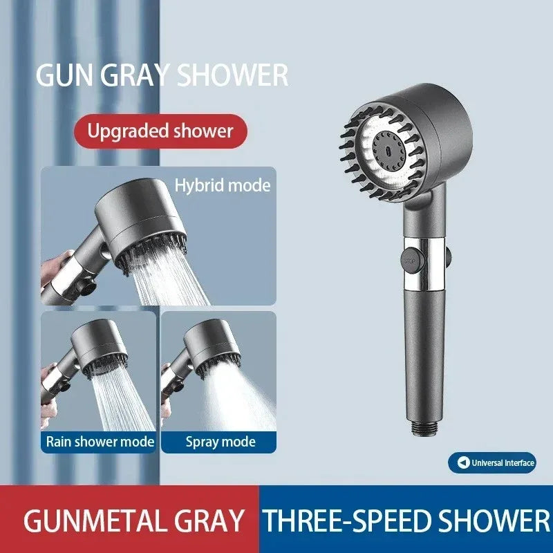 3 Mode Adjustable Filtered Massage Shower Head