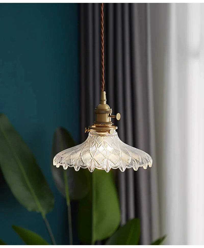 Modern White Glass Bedroom Pendant Lamp