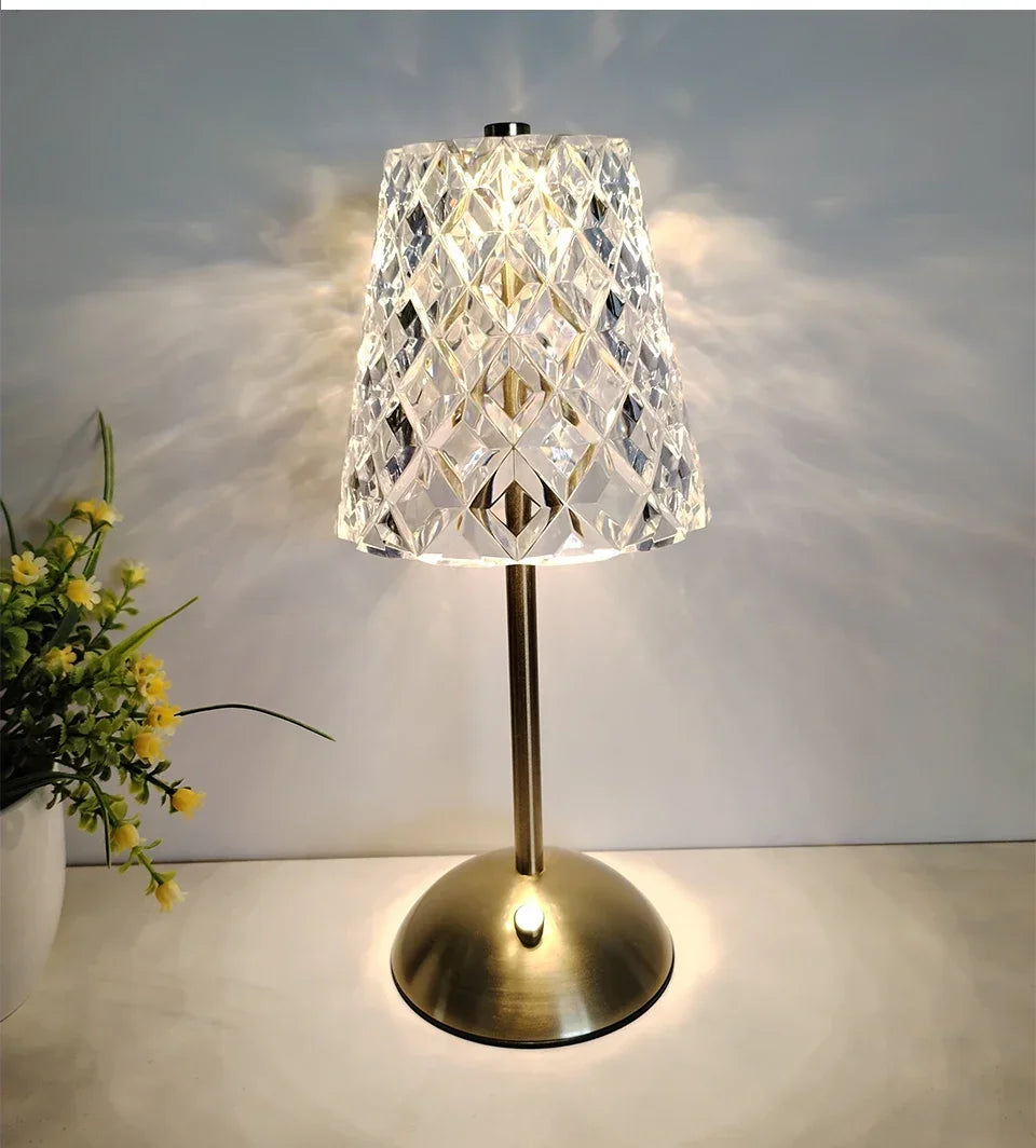 Rechargeable Touch Crystal Dimmable Night Lamp