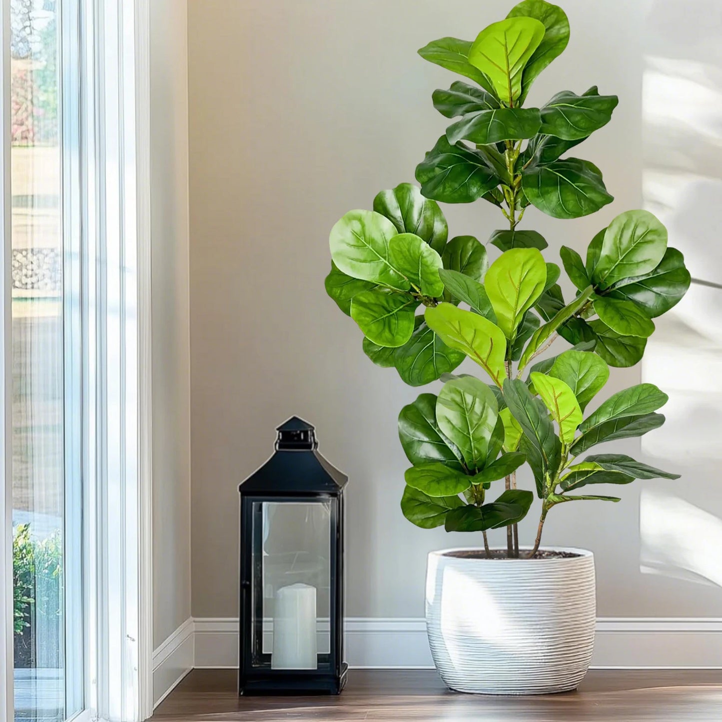 Realistic Silk Artificial Fiddle Leaf Fig Indoor Plant