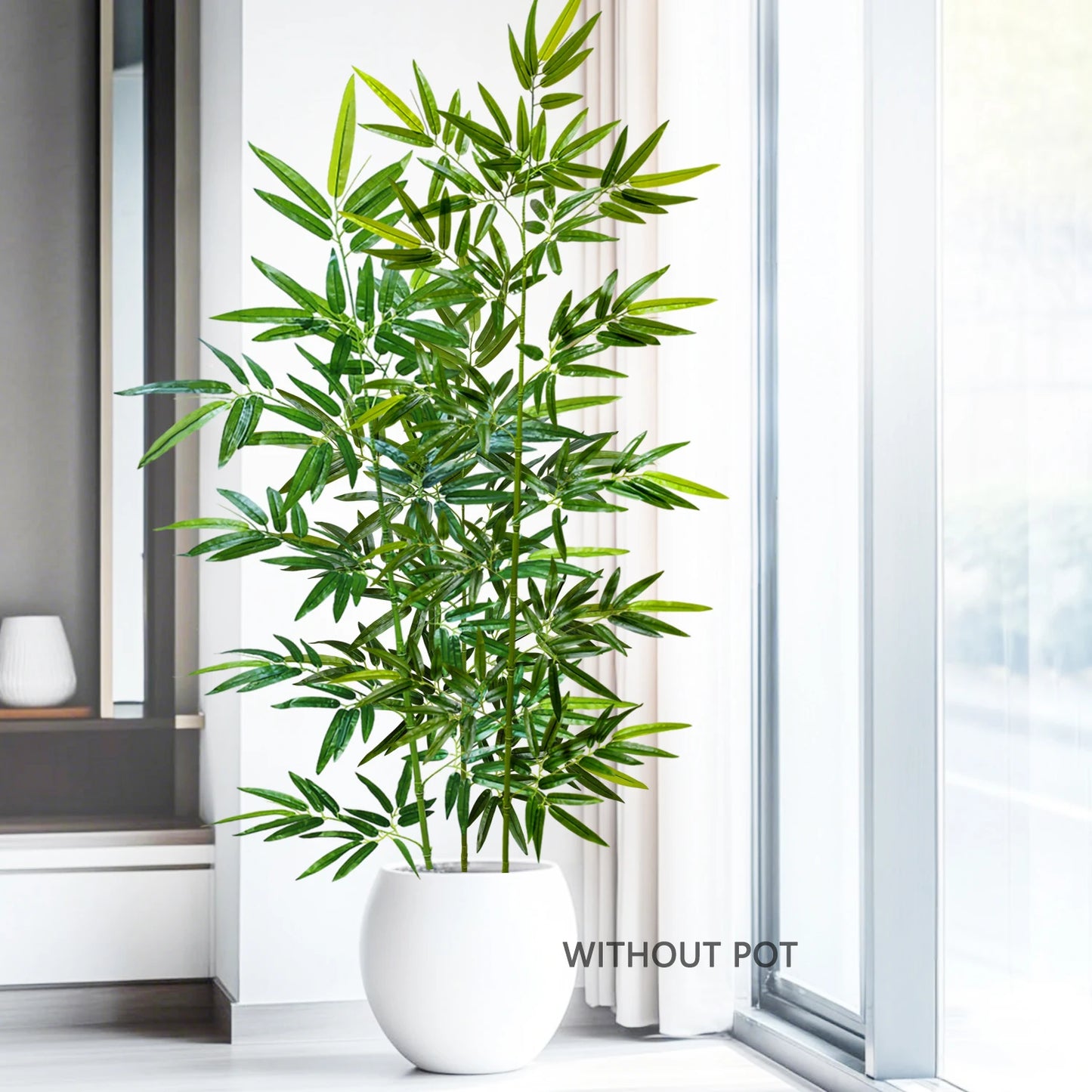 Artificial Bamboo Leaves - Green Silk Bamboo Plant Branch for Home & Office Decor