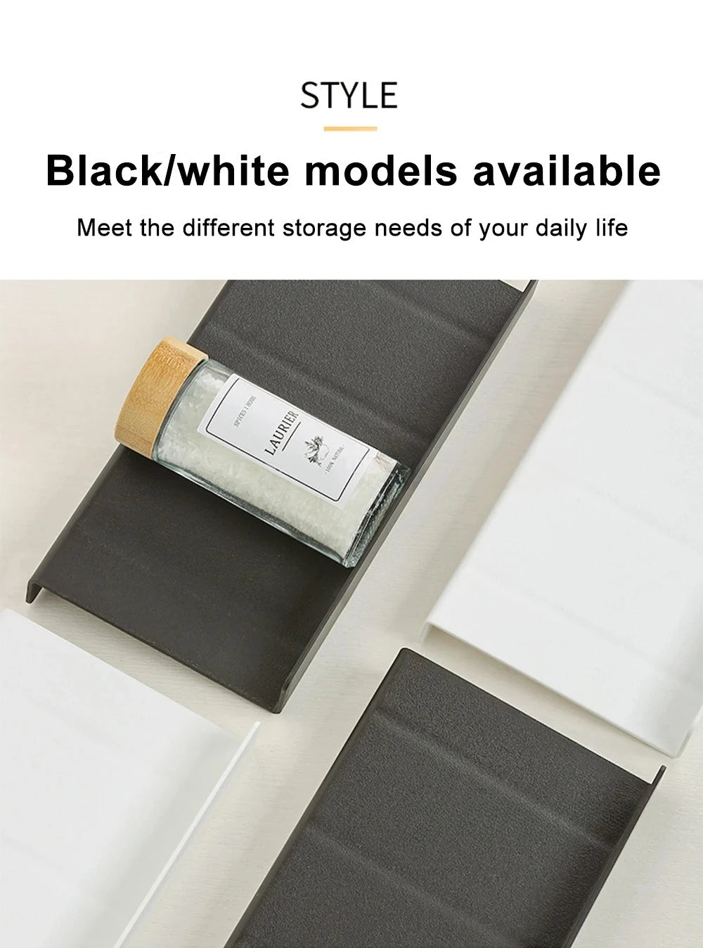 Adjustable 4 Layer Kitchen Spice Drawer Organizer