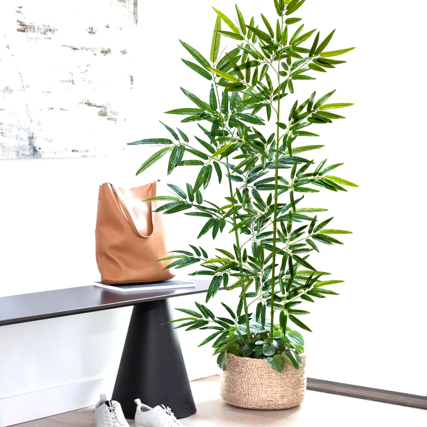 Green Silk Artificial Bamboo Branch Plant