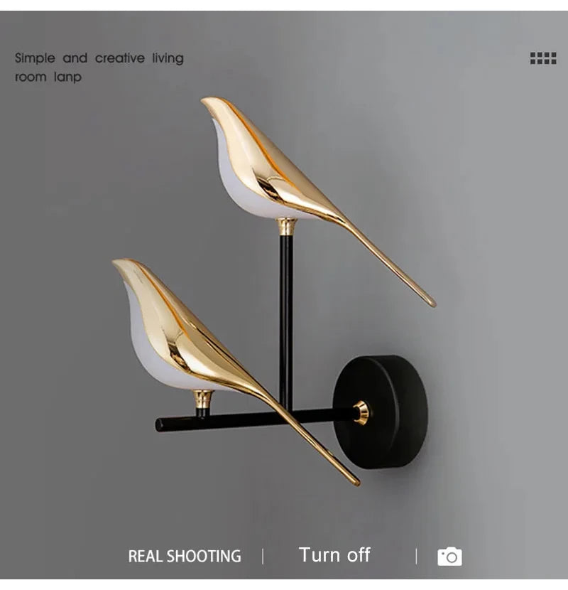 Golden Bird Art Deco LED Wall Sconce