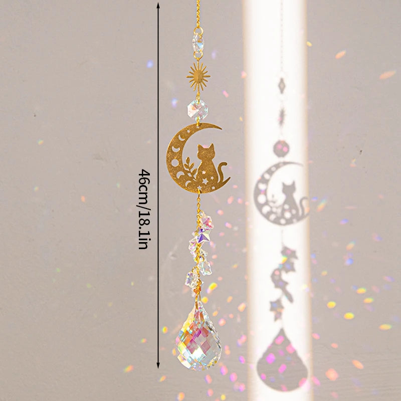 Crystal Moon Star Rainbow Suncatcher Wind Chime