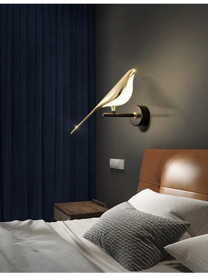 Golden Bird Art Deco LED Wall Sconce