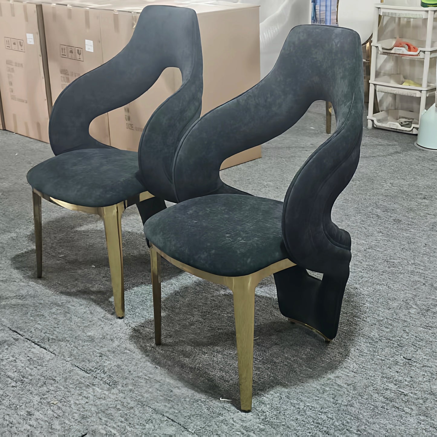 Modern Stainless Steel Cushioned Luxury Dining Chair