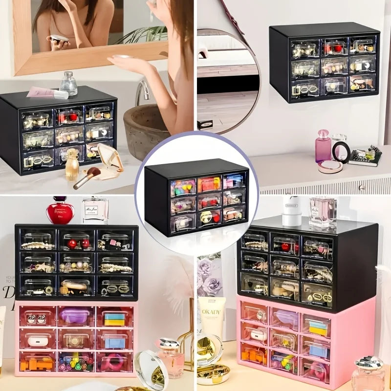 Dustproof Multi Grid Desktop Jewelry Organizer Box