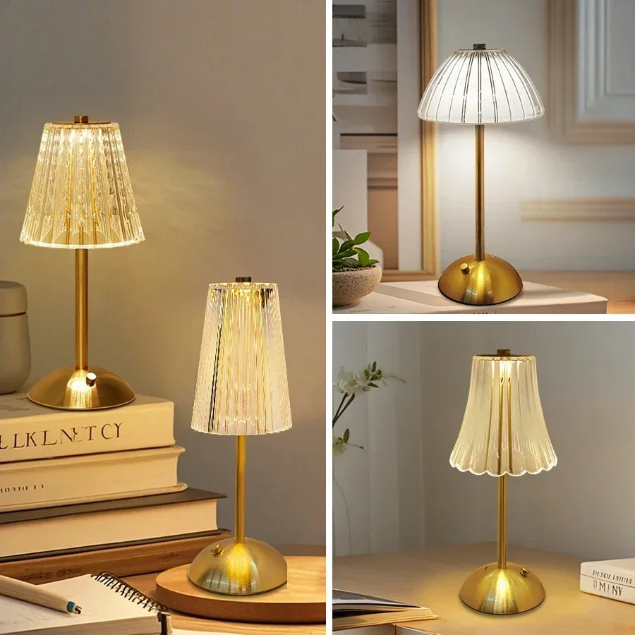 Rechargeable Touch Crystal Dimmable Night Lamp