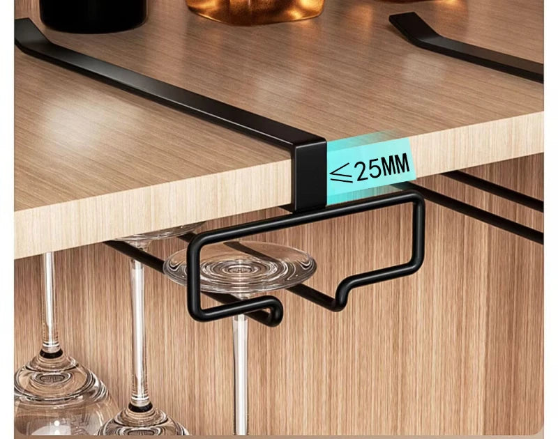 Hanging No-Drill Wine Glass Inverted Storage Rack