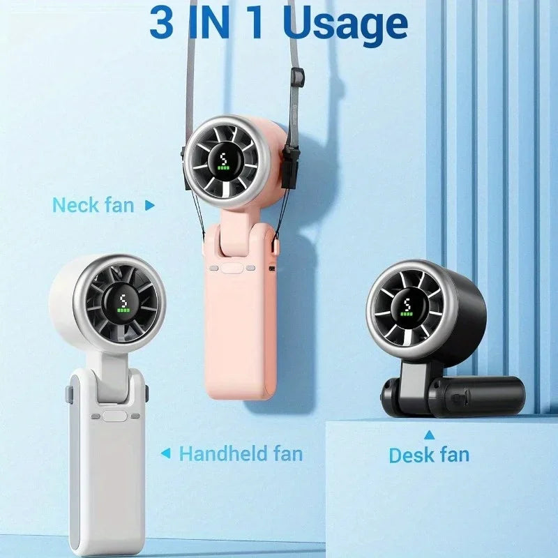 5 Speed Rechargeable 3-in-1 Portable Travel Fan