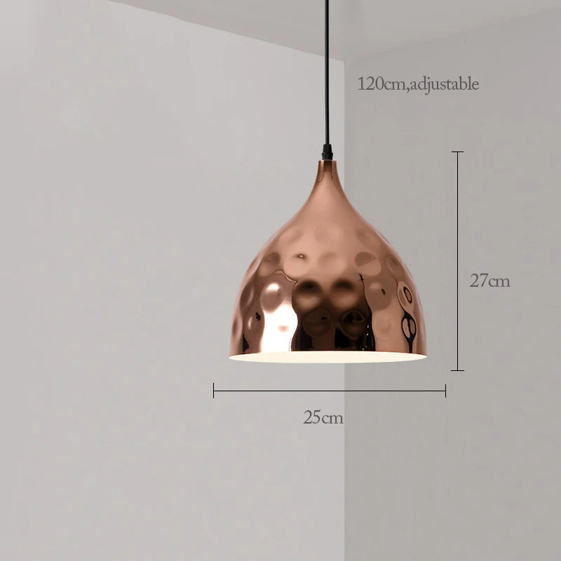 Nordic Rose Gold Metal Dining Pendant Lamp