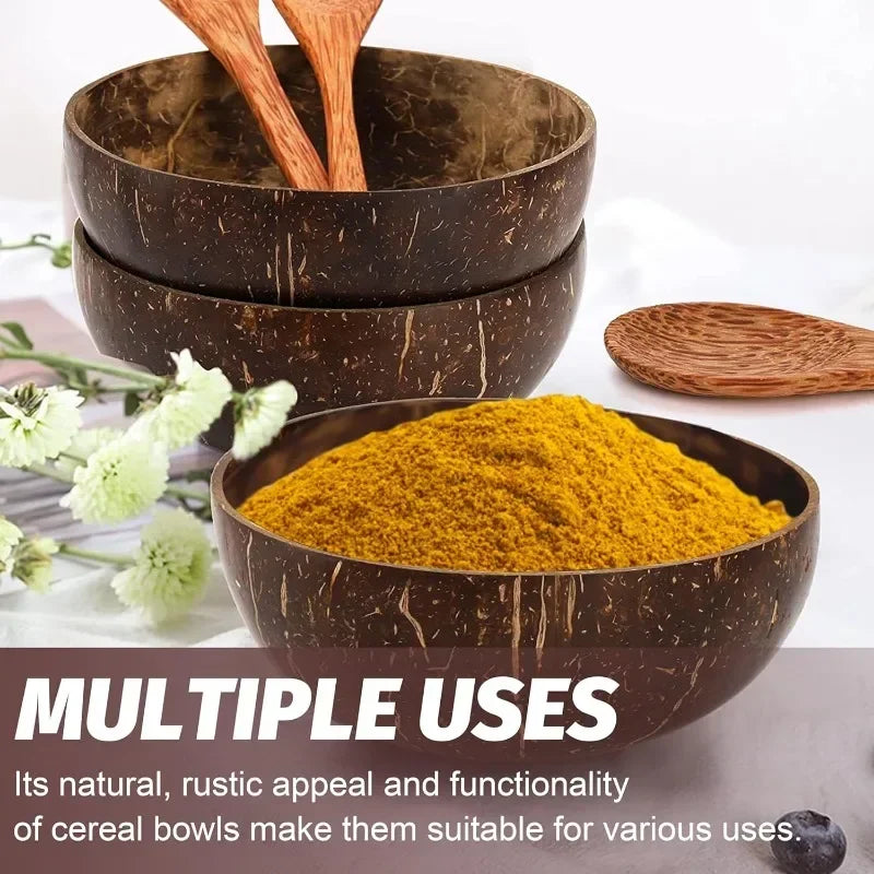 Eco Friendly Natural Coconut Bowl Set with Spoon