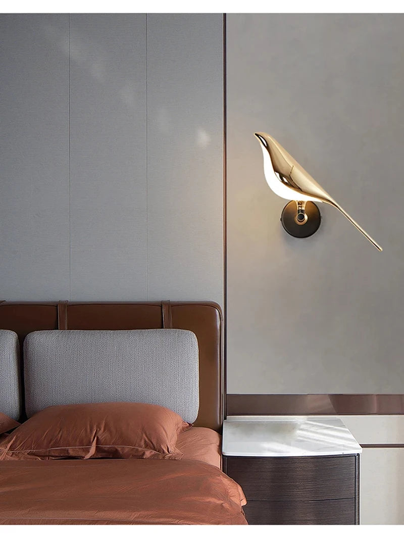 Golden Bird Art Deco LED Wall Sconce