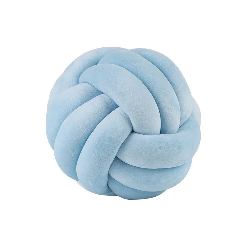 Handmade Velvet Knot Ball Round Decorative Throw Pillow