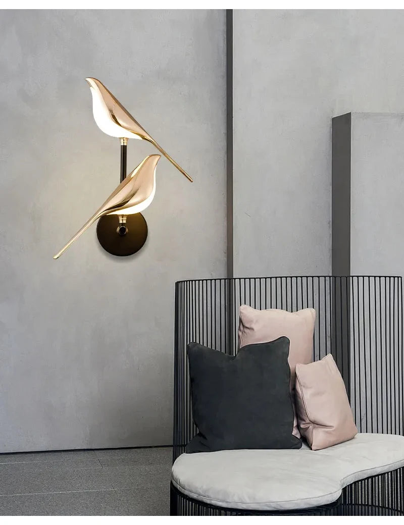 Golden Bird Art Deco LED Wall Sconce