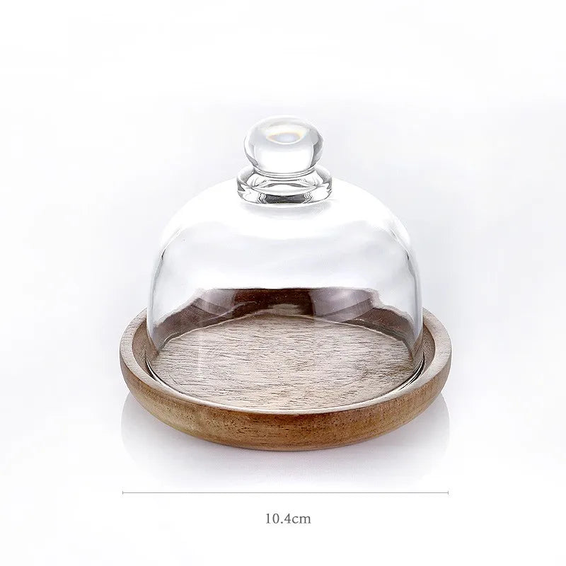 Glass Airtight Wooden Lid Kitchen Storage Jar