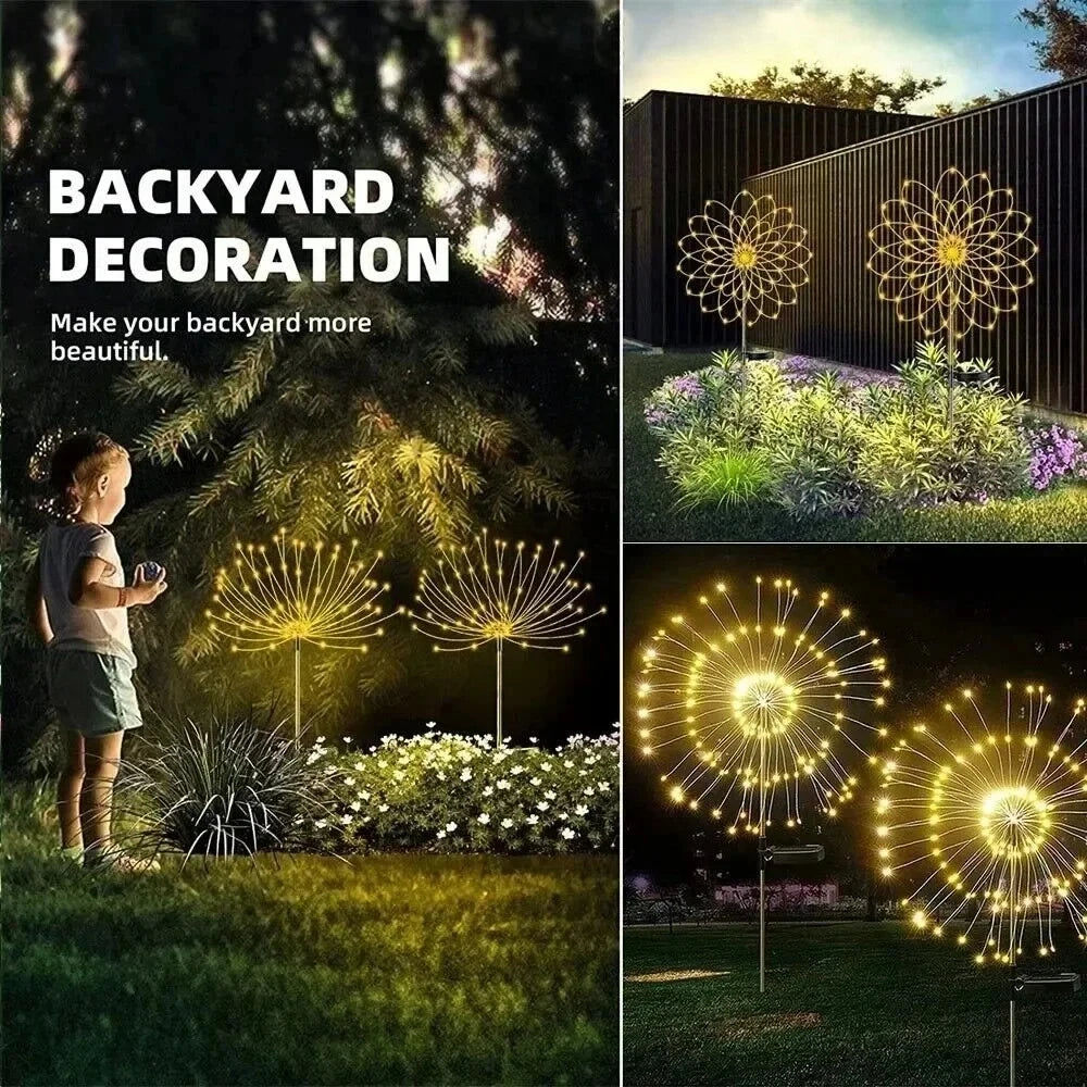 Solar Firework Luminaires — Energy Saving Garden Solar Luminaires with Colorful LEDs