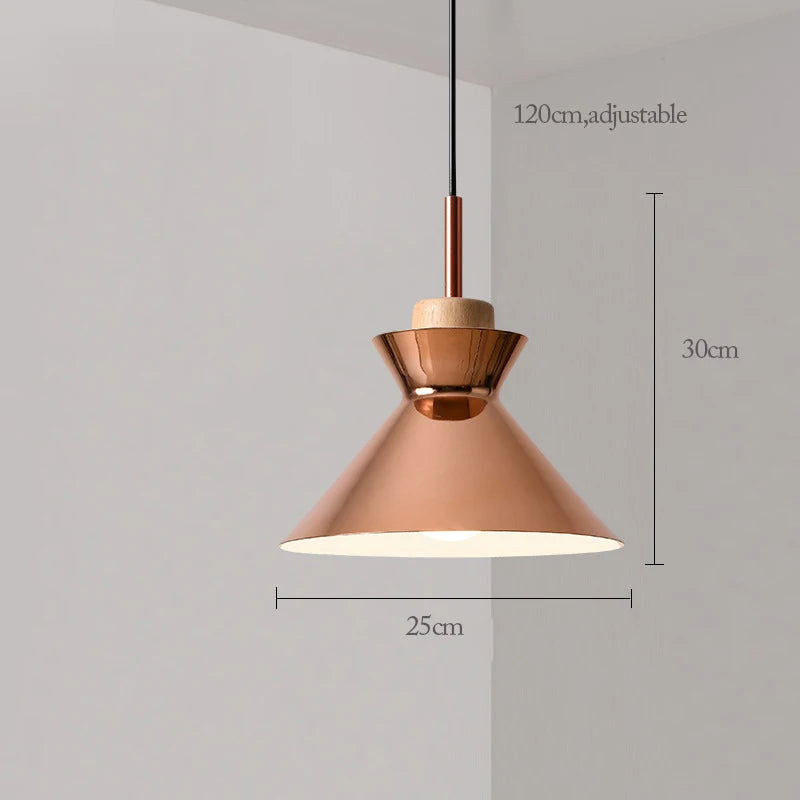 Nordic Rose Gold Metal Dining Pendant Lamp