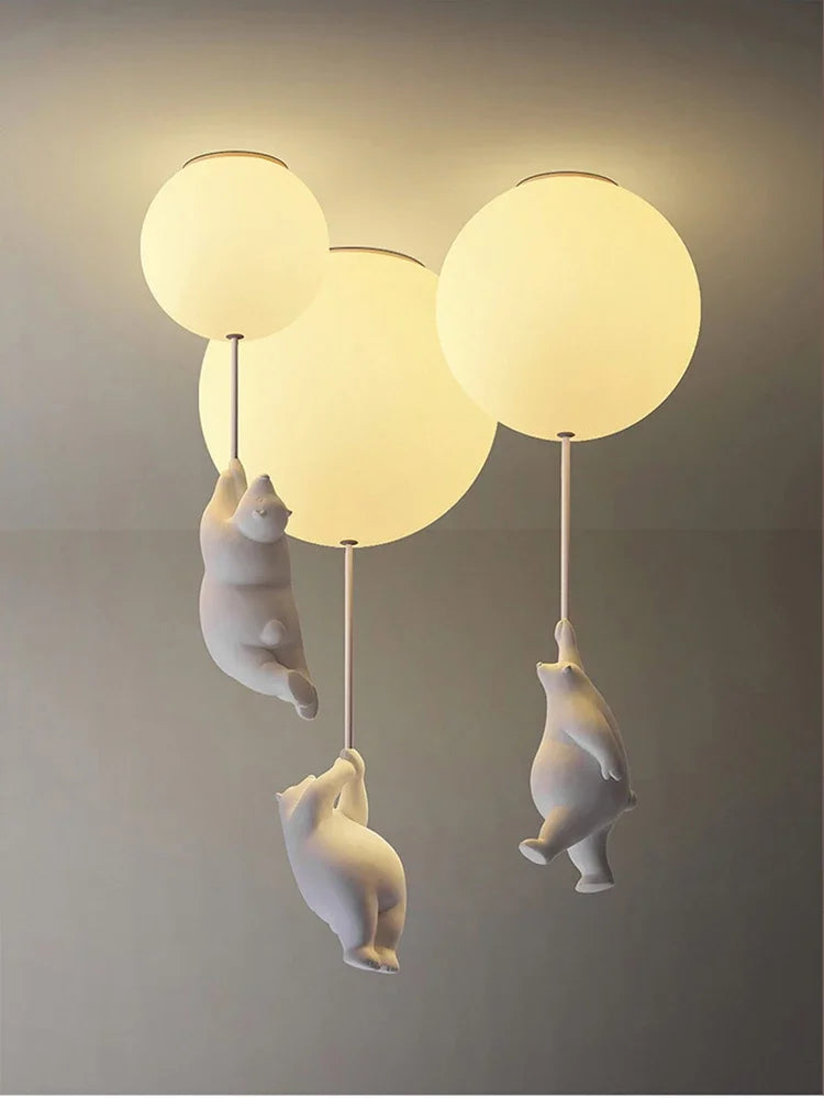 Cartoon Bear Acrylic Bedroom Ceiling Lamp