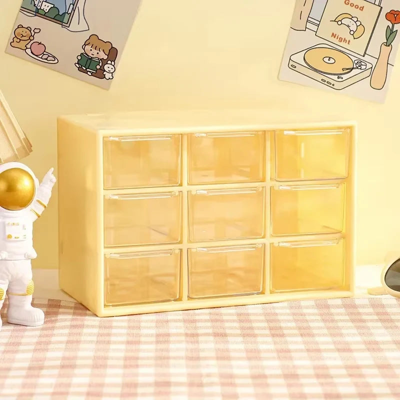 Transparent 9 Grid Desktop Office Drawer Organizer