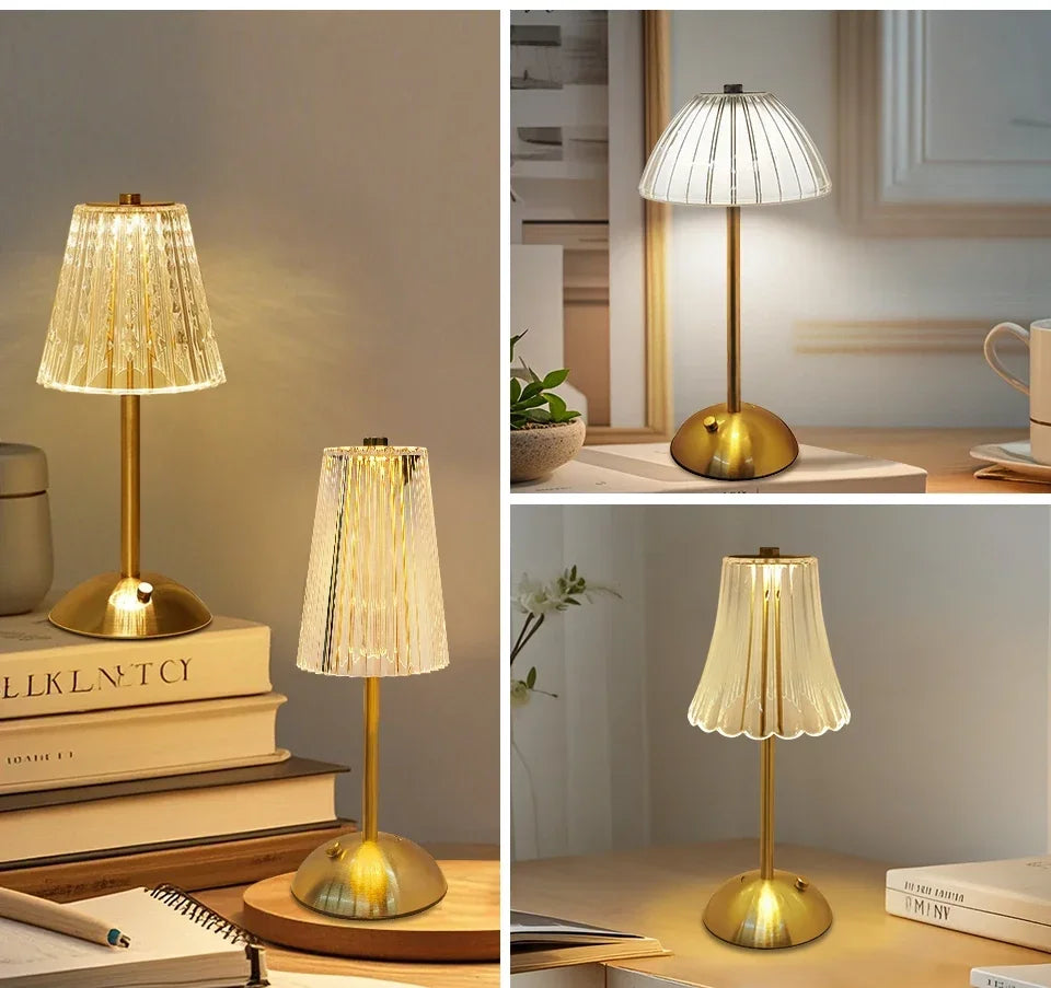 Rechargeable Touch Crystal Dimmable Night Lamp