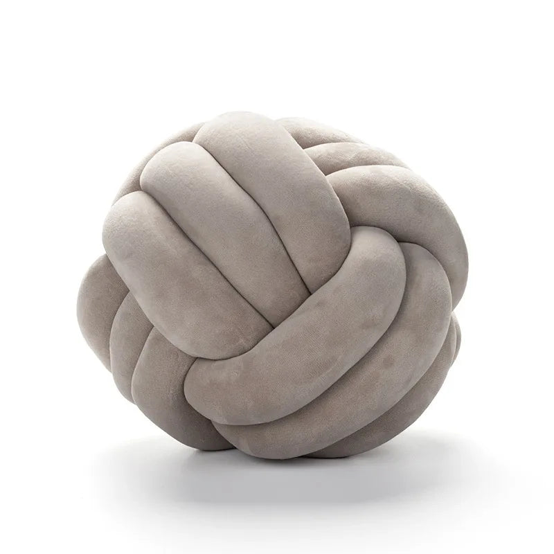 Handmade Velvet Knot Ball Round Decorative Throw Pillow