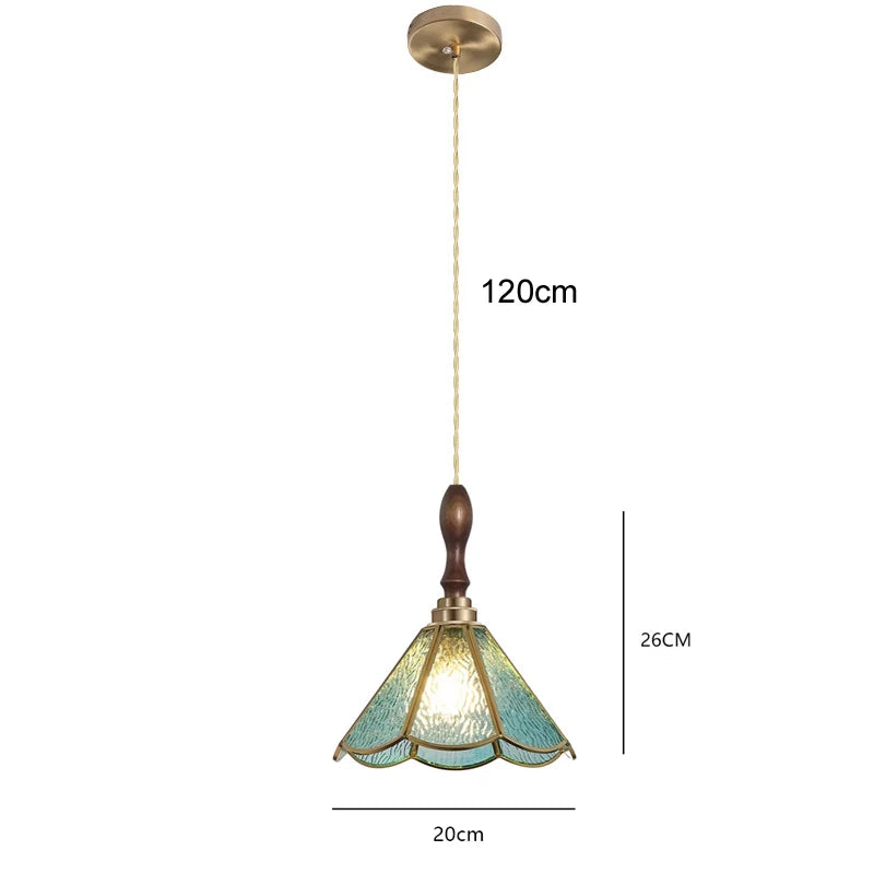Retro Copper Tiffany Stained Glass Wall Lamp