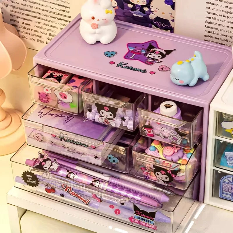 Transparent 9 Grid Desktop Office Drawer Organizer