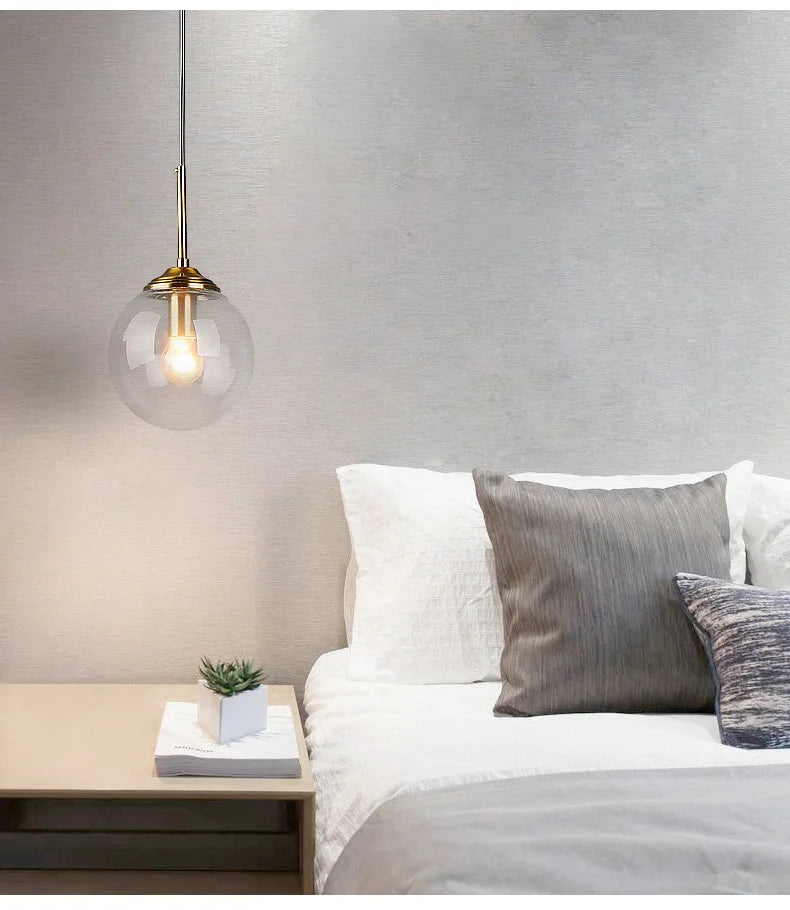 Nordic Polished Steel Glass Pendant Chandelier