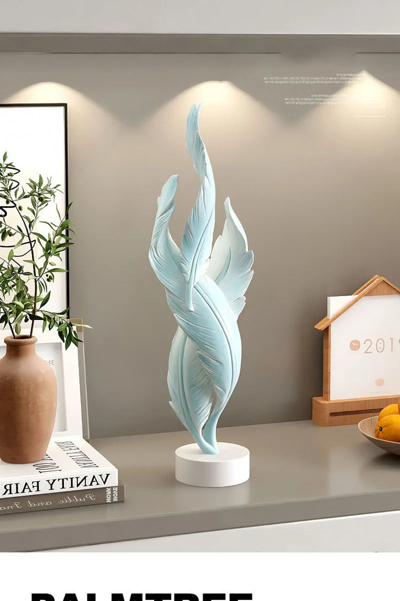 Modern Creative Feather Resin Desktop Sculpture