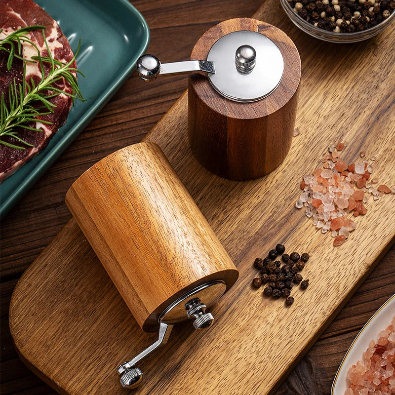 Ceramic Core Metal Crank Salt Pepper Mill Set