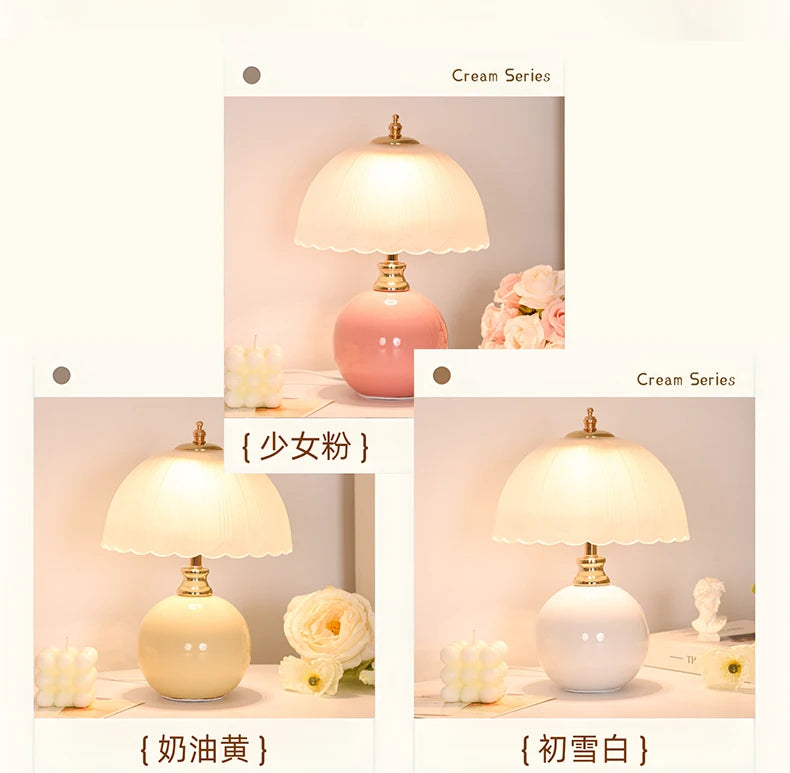 Ceramic Glass USB Dimmable Desk Lamp