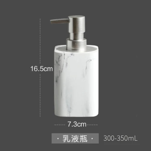 4 Piece Resin Marble Bathroom Soap Dispenser Set